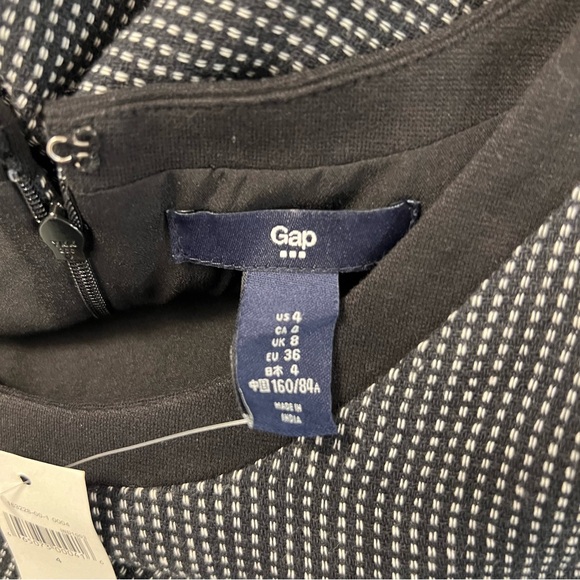 NWT Gap Women's Black White Tweed Sleeveless Dress Size 4 Cotton - Picture 9 of 9